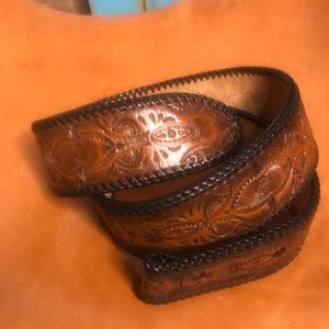 Vintage handmade western leather belt no buckle